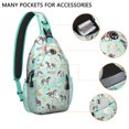 thumbnail image 2 of Wild Horse Pattern Sling Backpack, Artistic Rural Horse and Farm Animal Print Crossbody Bag, Flower and Nature Inspired Design for Riders, 2 of 6