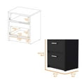 thumbnail image 4 of Myrtle 2 Drawers Nightstand, Black Engineered Wood Bedside Table with Metal Handles, 4 of 6