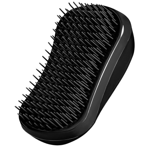 Cepillo desenredante para cabello húmedo y seco, desenredante para cabello rizado y grueso, color negro.