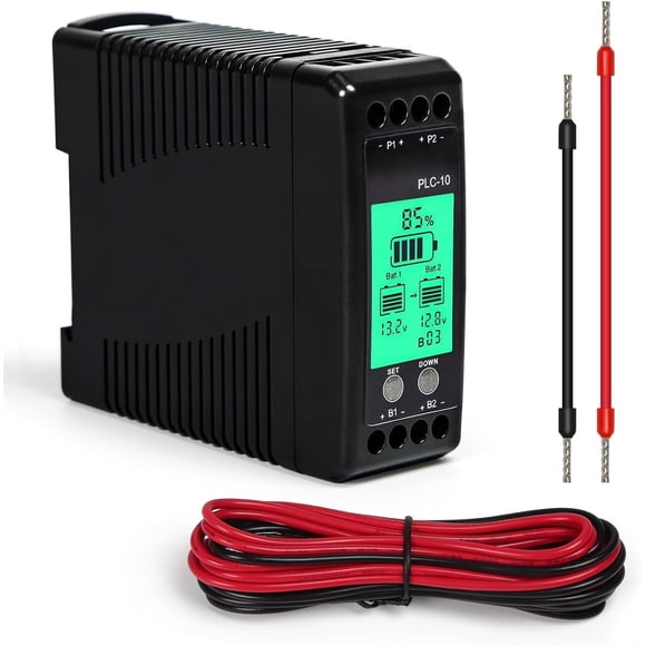 24V battery voltage balancer for LCD display of batteries connected in parallel, Multi-module support, Rail-mounted installation compatible with solar, RV.