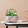 thumbnail image 6 of Ckraxd Multi-purpose Handheld Basket Planter - Decorative Ceramic Container for Small Succulents, Farmhouse Style, Wedding, Office, Home Decoration, 6 of 6