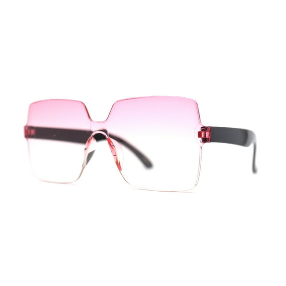 Girls Child Size Elegant Minimal Shield Rectangle Butterfly Sunglasses Pink