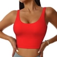 thumbnail image 3 of Goofa Red Printed Sports Bras for Women, High Impact Running Bra Workout Crop Tank Tops Longline Sports Bra Push up-Large, 3 of 9