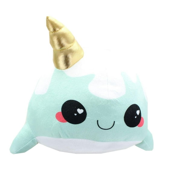 Glitter Galaxy 12-Inch Ice Cream Cone Horn Blue Narwhal Collectible Plush