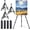 Black - 4pack, variant on Portable Adjustable Aluminum Artist Easel Stand with Tripod, Height 17" to 66" for Floor or Tabletop Painting Drawing Display