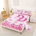 thumbnail image 2 of Erosebridal Cartoon Initial D Full Size Sheets for Girl, Watercolor Bow Bed Sheets, 4-Piece, 2 of 5
