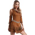 thumbnail image 4 of Vestido de princesa con flecos y mangas con borlas para mujer, disfraz de guerrero griego antiguo, trajes de Halloween, ropa de juego de rol, 4 of 5