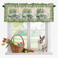 thumbnail image 2 of Valance for Windows,Green Truck Rabbit Flower Valances Curtain Rod Pocket Valance for Kitchen Bedroom Living Room Bathroom,Rustic Easter Egg Pastoral Plant Short Curtains Window Treatment 42x12in, 2 of 9
