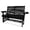 Black w/Cup holder, variant on Innovaze 4.5 ft Wooden Patio Glider with High Roll Back and Deep Contoured Seat in Outdoor, Deep Brown