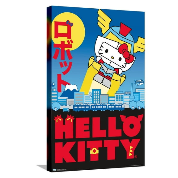 Hello Kitty: 20 Kaiju Robot Canvas Wall Poster, 14.725" x 22.375"
