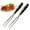 3-Black, variant on Bxaolu Two Pronged Stainless Steel Fork - 11.77" Serving Fork Large for Meat Carving, Heavy Duty Two Prong Big Forks for Cooking Fork 2 Prong Meat Forks for Lifting Barbecue