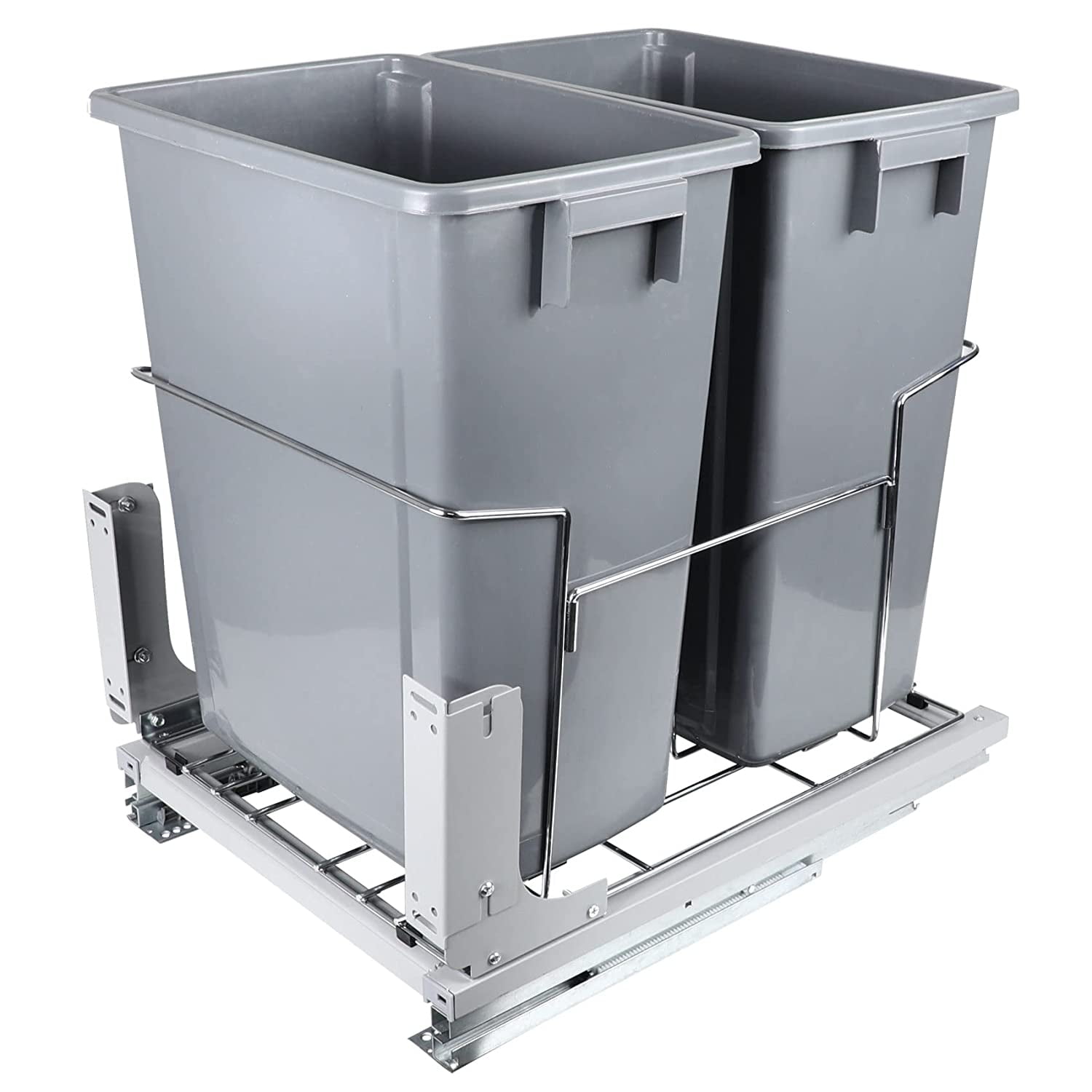 CAPESS Kitchen PullOut Trash Can,37Qt Double Bin,Under Garbage