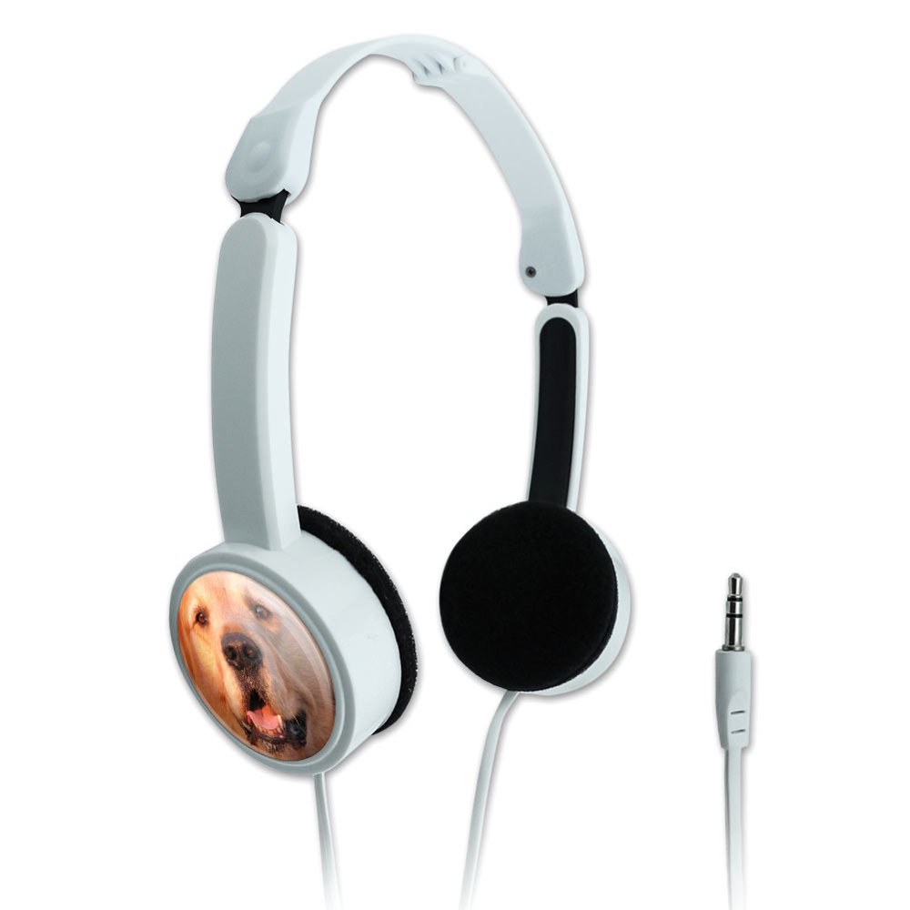 Golden Retriever Dog Novelty Travel Portable OnEar Foldable Headphones