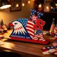 thumbnail image 5 of Independence Day Decorations Wooden Ornaments Table Top Ornaments Holiday Party Decorations Handcrafted Ornaments, 5 of 6
