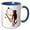 Blue/White, variant on 3drose, Cute Funny Basset Hound Playing Baseball or Softball Cartoon, 11oz Two-tone Green Mug