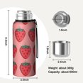 thumbnail image 7 of 20 Oz Pink Strawberry Plants Fruit Coffee Tumbler Double Wall Insulated Stainless Steel Water Bottle | Metal Reusable Thermoses Flask with Cup Cap | Leak & Sweat Proof with Anti-Dust Lid, 7 of 7