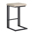 thumbnail image 4 of Home Square 2 Piece Faux Leather and Steel Counter Stool Set in Cream/Black, 4 of 5