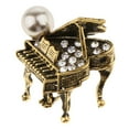 thumbnail image 1 of Broche musical Yuyangstore Cristal Vintage Latón antiguo Broche de piano, 1 of 8