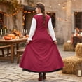 thumbnail image 5 of Renaissance Costume Women, Victorian Dress, Renaissance Dress Women, Renaissance Dress Women Medieval Costume Court Dress Victorian Regency Queen Princess Peasant Dress-Dress+Vest, Wine L, 5 of 6