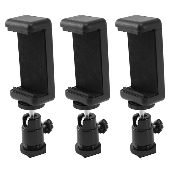 3X 2 in 1 Mobile Phone Clip Holder 360 Hot Shoe Adapter Mount Fit for Dslr Slr Camera