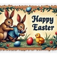 thumbnail image 4 of Adorable Bunny Chick Easter Banner with Flowers Eggs Background Party Decorations Photo Props Easter Celebration Spring Festival Home Decor, 4 of 4
