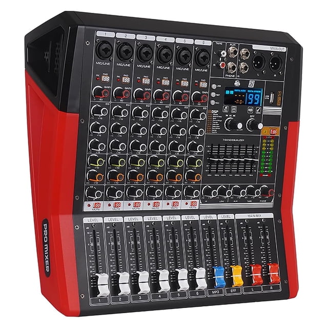 Mixer Yamnweo TF600 de 6 canales con barra de sonido Bluetooth 900W
