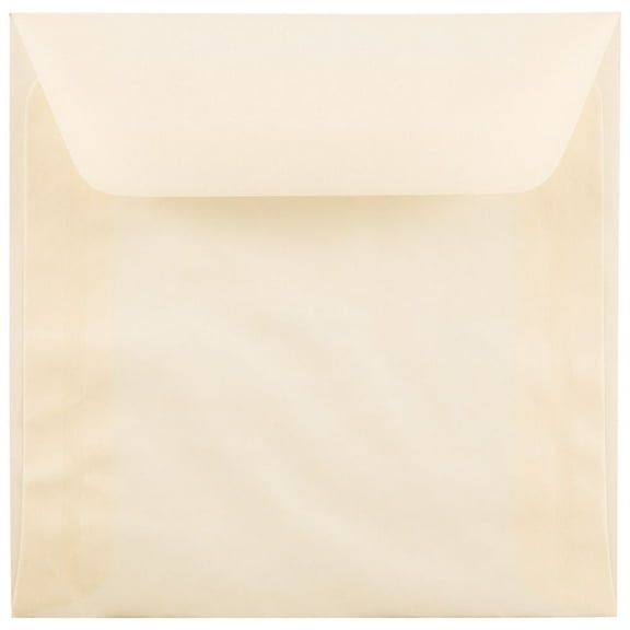 JAM Paper 6 x 6 Translucent Envelopes, Ivory, 25/Pack