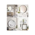 thumbnail image 2 of 5mm extra thick 20/24/30/32 pulgada round mirror - matte negra aluminum alloy framed hd mirror, moderno cute wall mirror para nursery, sala de estar, vanity, 2 of 8