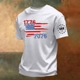 thumbnail image 2 of USA 250 Years of Freedom Commemorative T-Shirt with Liberty Statue and Stars and Stripes Graphic and Short Sleeves Featuring Soft Cotton Feel&nbsp; White L, 2 of 6