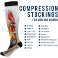 thumbnail image 4 of Coolnut Retro Style Farmhouse Rooster Compression Socks Women Men Knee High Stockings 1Pair for Sports, Running, Travel263 Gift, 4 of 7
