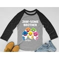 thumbnail image 4 of Brother Shark Shirt for Boys Baby Shark Birthday Outfit Big Brother Raglan Shirt Jawsome Brother Blue 4T, 4 of 5