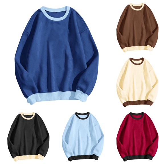 MEZZALL Women Sweatshirts Solid Color Long Sleeve Daily Home Outdoor Workout Crewneck Tops Basic Trendy Pullover