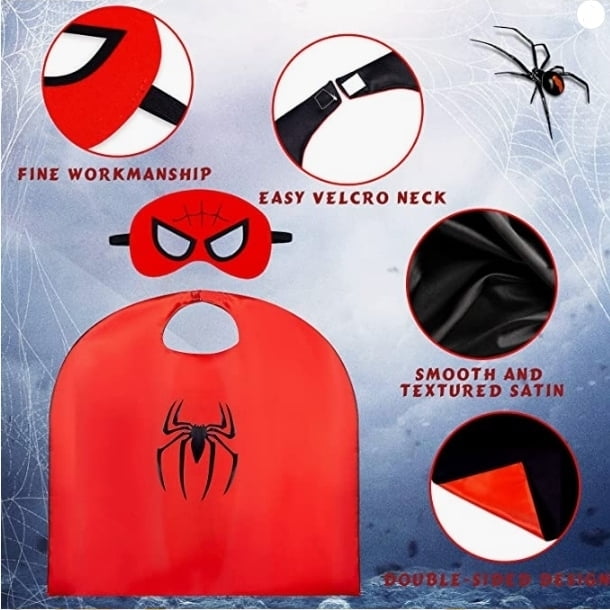 6 Set Superhero Capes with Masks for Kids Dress Up Costumes