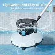 (2026 Upgrade) WYBOT Cordless Robotic Pool Cleaner, Automatic Pool Vacuum with Dual Filters for Flat Above-Ground Pools up to 645 sq.ft, 80-Min Runtime, Auto-Parking (White & Blue)