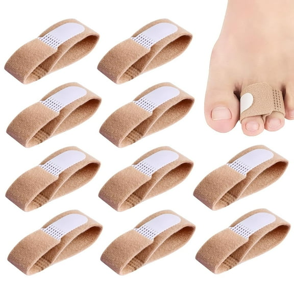 10 PCS Hammer Toe Straightener, Hammer Toe Splints Corrector Splint, Toe Straighteners Reusable, Toe Cushioned Bandages, Toe Wraps for Crooked Toes, Broken Toes and Overlapping Toes (Size M, L)