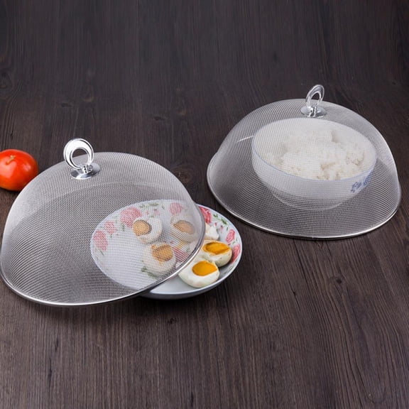 Mesh Food Cover Stainless Steel Mesh Screen Food Tent Dining Table Round Umbrella Reusable Outdoor Picnic Food Lid Anti Fly Bugs Mosquitoes-9.4 Inches