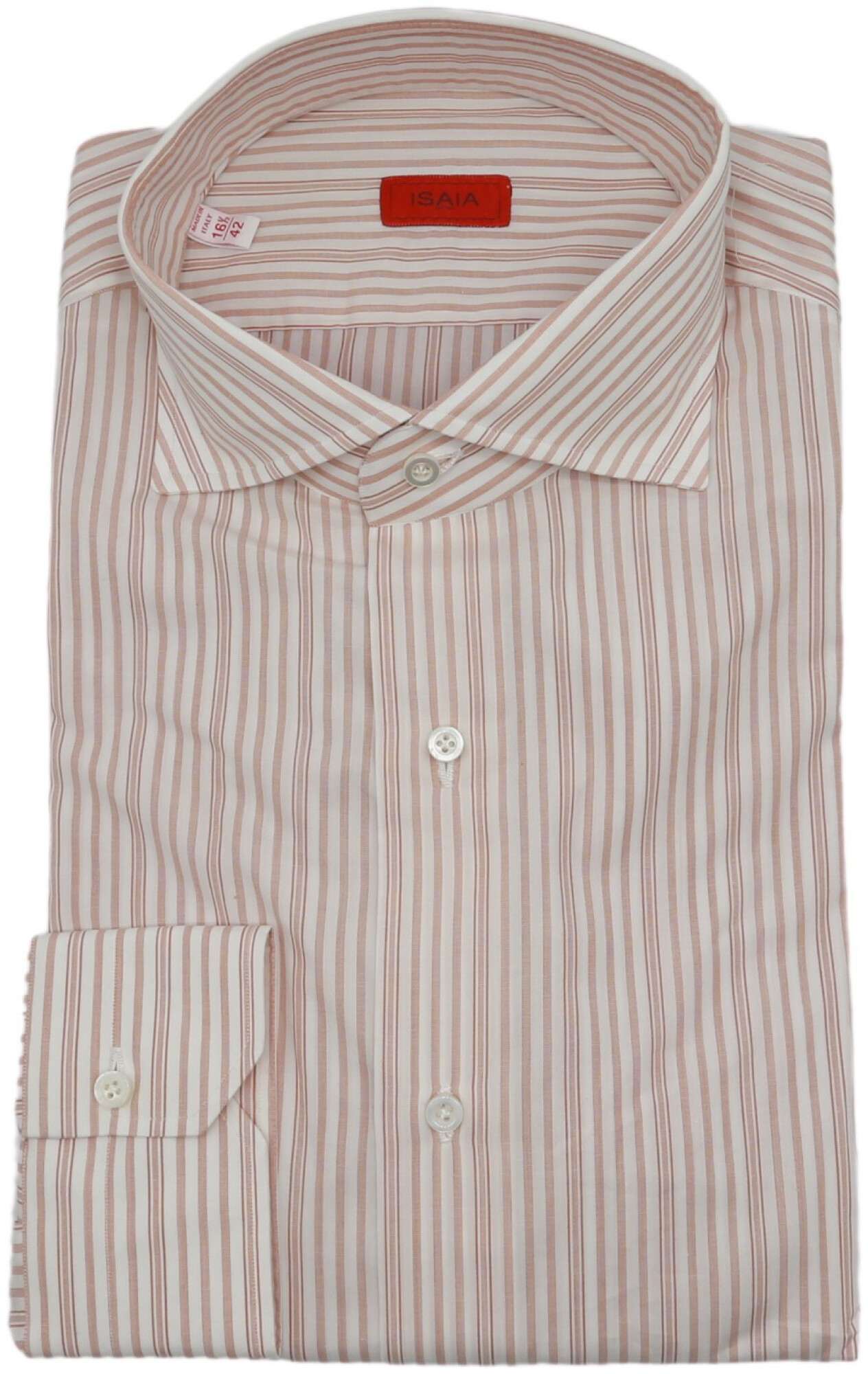 Isaia Men's Burnt Orange Stripes Leuca 
