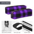 thumbnail image 4 of Easygdp Purple Buffalo Plaid para Estuche de Lápices de Cuero, Estuche de Papelería de Cuero, Estuche de Gran Capacidad con Cremallera, 4 of 7