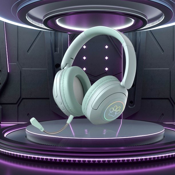 Ganfancp Auriculares Bluetooth, Música Luminosa Inalámbrica, Reducción de Ruido, Alta Calidad de Sonido, Largo Alcance, Auriculares Plegables Ofertas y Liquidaciones 1*Auricular, 1*Cable de Carga, 1*