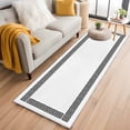 thumbnail image 3 of 2x6 Kitchen Runner Rug, Black Geometric Non-Skid Rubber Backing Large Rectangle Rugs - Living Room Bedroom Home Office, Modern Abstract Art Key Greek Design Indoor Floor Mat Carpets Washable Rug, 3 of 9