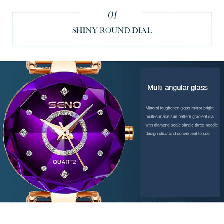 Seno Women's Ocean Blue Diamond Stainless Steel Watch photo 8