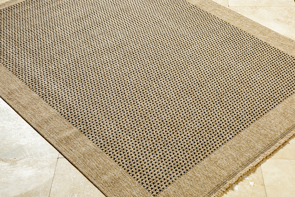Livabliss Outdoor Rugs, 8x10 Mirage Cottage Tan Area Rug for Patio, Porch, Deck, Backyard, Waterproof Indoor Outdoor Carpet (7'10" x 10')
