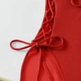 thumbnail image 4 of Xdegoge One Piece Swimsuit Women Lace Up Cross Halter Swimwear V Neck Adjustable Strappy Swimsuits Trendy Summer Vacation Bathing Suits, 4 of 5