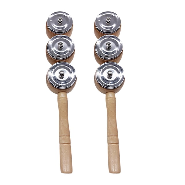 2 piezas de juguetes de palos de pandereta, tambor de pandereta de mano, regalos de juguete Instrumental de Navidad, campana Musical de percusión para