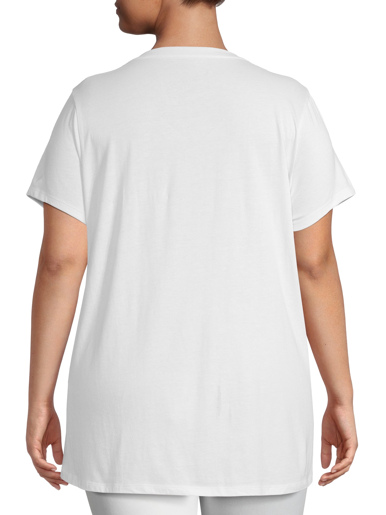 Just My Size Short Sleeve V-Neck T-Shirt (Women's Plus)