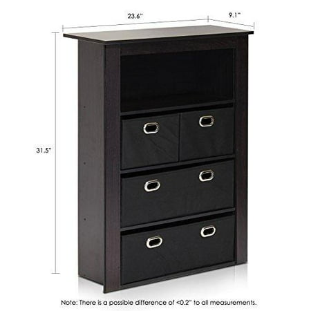 Furinno 13122ex Bk Econ Hallway Console Table With 4 Foldable Bins Espresso Black Furinno 13122ex Bk Econ Hallway Console Table With 4 Foldable Bins Espresso Black