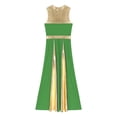 thumbnail image 4 of Alvivi Women Metallic Gold Sleeveless Praise Dance Dress Full Length Liturgical Worship Costume Green XL, 4 of 5