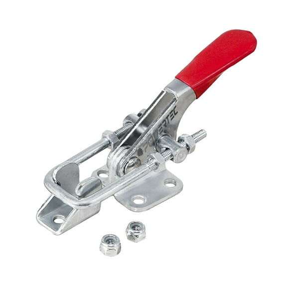 POWERTEC 1PK Toggle Clamp, 400 lbs Holding Capacity, 323 Adjustable U Bolt Latch w/ Antislip Hand Grip for Woodworking Jigs & Fixtures, Smoker, Tire Carrier, Tool Box, Cabinet (20310)