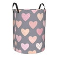 thumbnail image 2 of ZNDUO Round Laundry Basket, Waterproof Collapsible Laundry Baskets with Handles, Medium Size - Cute Pink Hearts Valentine Pattern, 2 of 8