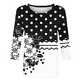 thumbnail image 3 of Cilsoka 3/4 Length Sleeve Floral Printed Shirts Women's Casual 3/4 Sleeve T-Shirts 2026 Round Neck Tunic Tops Cute Basic Tees, Ladies Tops and Blouses Petite Size, 3 of 6